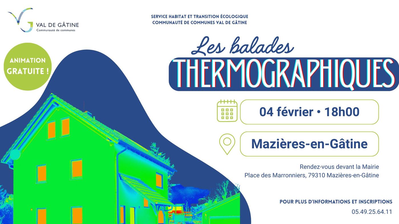 Balade thermographique à Mazières-en-Gâtine le 4 février : visualiser les déperditions de chaleur de votre logement