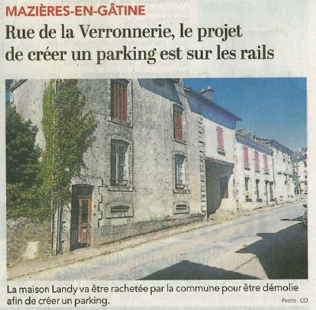 Projet parking dans la Rue de la Verronnerie