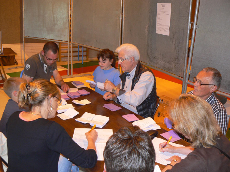 Dépouillement pour le bureau de vote de l'école maternelle